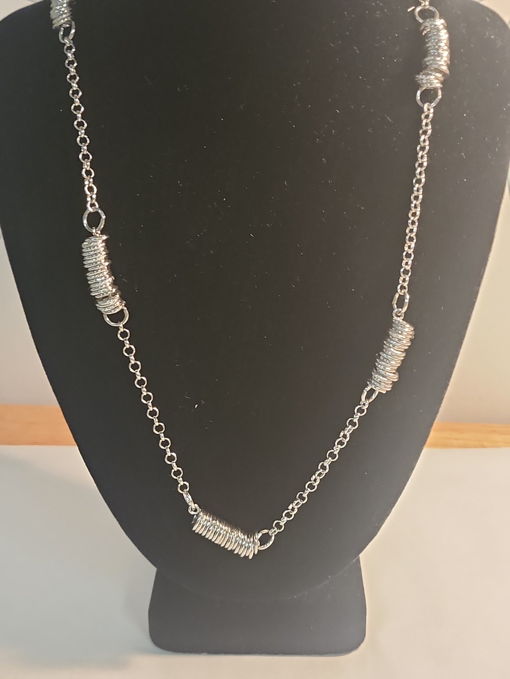 Lia Sophia Necklace Chain Style Silver Tone Signed Stacked Coils